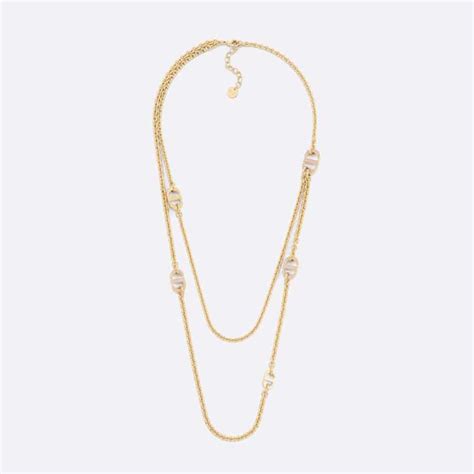 dior necklace gold finish